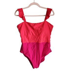 Summersalt Swimsuit 14 Pink Red One Piece Bathing Suit The Ruffle Oasis